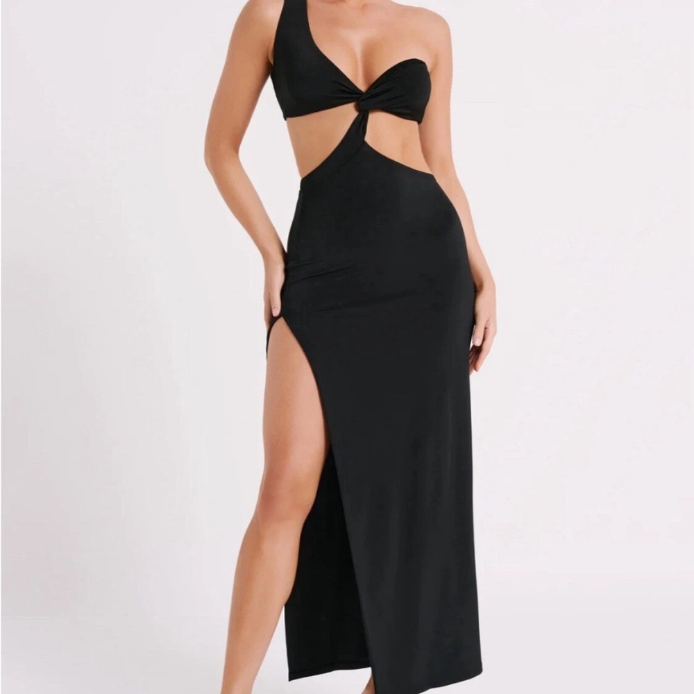 MESHKI Solana One Shoulder Maxi Dress - Black